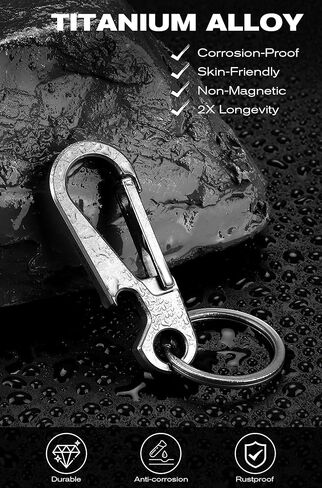 مشبك سلسلة مفاتيح من التيتانيوم من كيبو لينك مع فتاحة زجاجات، مشبك حلقة تسلق صغير EDC حامل سلسلة مفاتيح للرجال والنساء، OLM02 in Kuwait