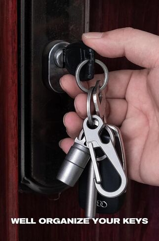 مشبك سلسلة مفاتيح من التيتانيوم من كيبو لينك مع فتاحة زجاجات، مشبك حلقة تسلق صغير EDC حامل سلسلة مفاتيح للرجال والنساء، OLM02 in Kuwait