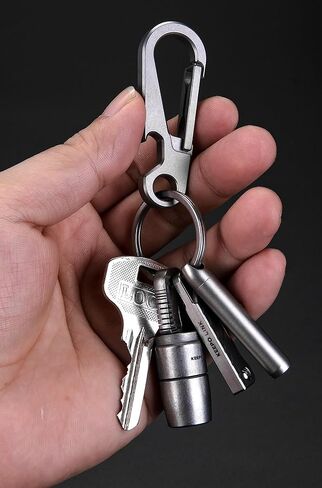 مشبك سلسلة مفاتيح من التيتانيوم من كيبو لينك مع فتاحة زجاجات، مشبك حلقة تسلق صغير EDC حامل سلسلة مفاتيح للرجال والنساء، OLM02 in Kuwait