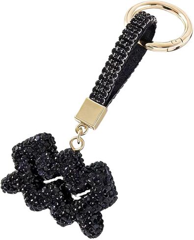 12 Constellation Keychain with Black Crystal Embellishments, Car Phone Bag Pendant Accessories, 5.1 x 2.36 Inches in Saudi Arabia