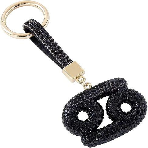 12 Constellation Keychain with Black Crystal Embellishments, Car Phone Bag Pendant Accessories, 5.1 x 2.36 Inches in Saudi Arabia