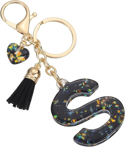 PATIKIL Initial Letter Keychain, Cute Keychains Women Sparkly Bling Love Tassel Floral Charm Key Chain in Saudi Arabia