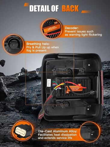 UNI-SHINE Pack 2 Smoked LED Tail Lights Compatible with Jeep JL Wrangler 2018-2026 Full LED with Running, Brake, Reverse, and Turn Signal Lights Available in Flush Mount Design and Clear Lens in Kuwait