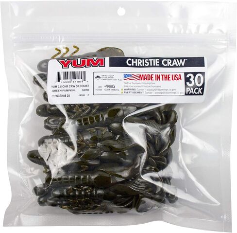 YUM Christie Craw - حزمة كبيرة من طعم جراد البحر البلاستيكي الناعم مقاس 3.5 بوصة لصيد الأسماك - طعم مخالب السباحة شديدة الحركة للتقليب والنصب والرقص (عبوة متعددة) in Saudi Arabia
