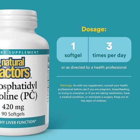 Natural Factors - Phosphatidyl Choline (PC) 420mg, Supports Healthy Liver Function, 90 Soft Gels in Saudi Arabia
