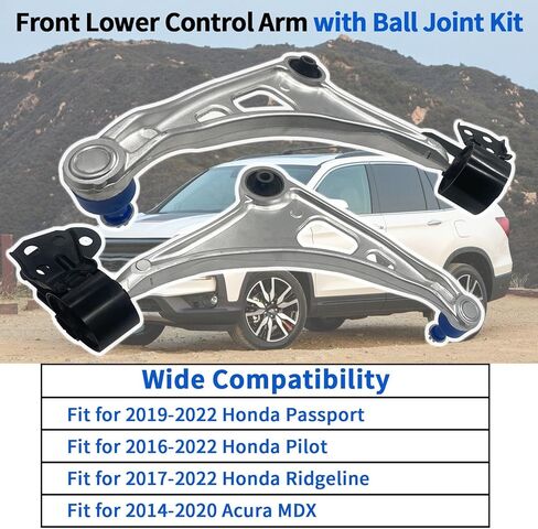 RK623548 RK623549 Front Lower Control Arm and Ball Joint Assembly Compatible with 2016-2022 Honda Passport/Pilot/Ridgeline, Fit for 2014-2020 Acura MDX Replace #51360-T6Z-A00 51360-TZ5-A00 in Kuwait