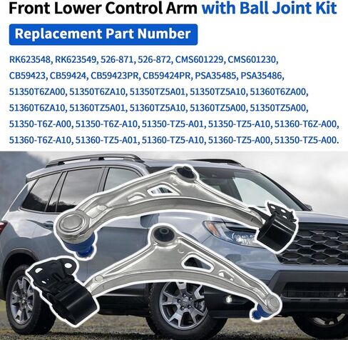 RK623548 RK623549 Front Lower Control Arm and Ball Joint Assembly Compatible with 2016-2022 Honda Passport/Pilot/Ridgeline, Fit for 2014-2020 Acura MDX Replace #51360-T6Z-A00 51360-TZ5-A00 in Kuwait