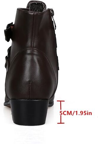 MGGMOKAY Men's Chelsea Boots Leather Shoes Casual Dress Ankle Boot With Buckle Side Zipper in Saudi Arabia