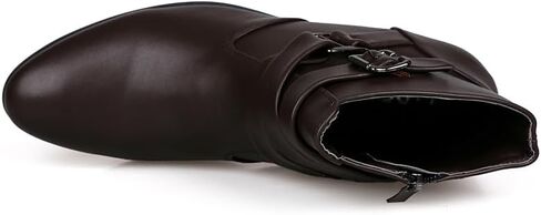 MGGMOKAY Men's Chelsea Boots Leather Shoes Casual Dress Ankle Boot With Buckle Side Zipper in Saudi Arabia