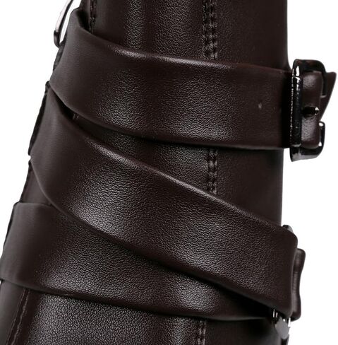 MGGMOKAY Men's Chelsea Boots Leather Shoes Casual Dress Ankle Boot With Buckle Side Zipper in Saudi Arabia