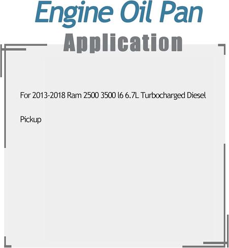 وعاء زيت المحرك الخلفي يناسب Ram 2500 3500 4500 5500 l6 6.7L ديزل توربو 13-18 264-860 in Saudi Arabia