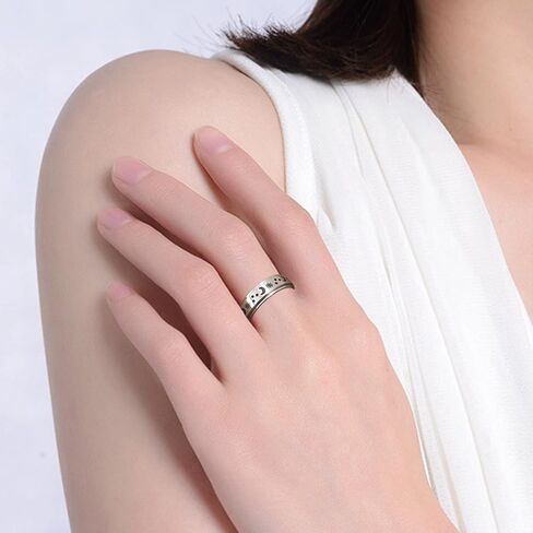 2PCS Matching Promise Rings for Him & Her, Custom Engraving Personalized Ring, Retro Spinner Fidget Ring for Wedding for Couple & Best Friend (2 in 1 set) in Kuwait