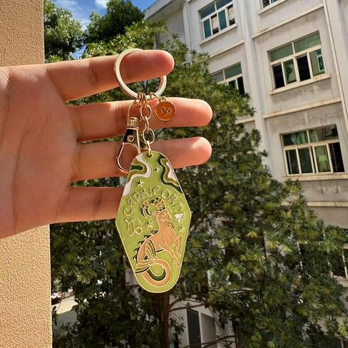 12 Constellations Keychain Stainless steel Enamel Hotel Key Ring Gift For Families Friends Colleagues in Saudi Arabia