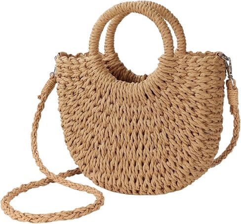 YouNuo Straw Bag for Women, Summer Beach Tote Purse, Raffia Woven Bags, Small Crossbody Shoulder Handbag for Vacation in Saudi Arabia