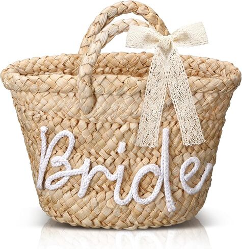هدية دش العروس، حقيبة شاطئ من القش للعروس مصنوعة من حبل القطن وحقيبة يد للشاطئ، هدية لحفلات الزفاف وشهر العسل in Kuwait