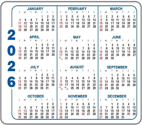 Small Refrigerator Magnetic Calendar, 4 x 3.5 in Saudi Arabia