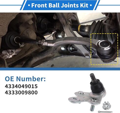 2 Pcs Front Lower Ball Joints for Toyota Sienna 2011-2020 Suspension Ball Joint Kit No.4334049015/4333009800 in Saudi Arabia