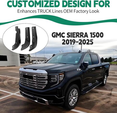 طقم رفرف الطين الأمامي والخلفي بدون حفر متوافق مع 2019-2025 جي إم سي سييرا 1500، أغطية سبلاش شيلد لإزالة الإطارات والحماية من جميع الأحوال الجوية in Kuwait