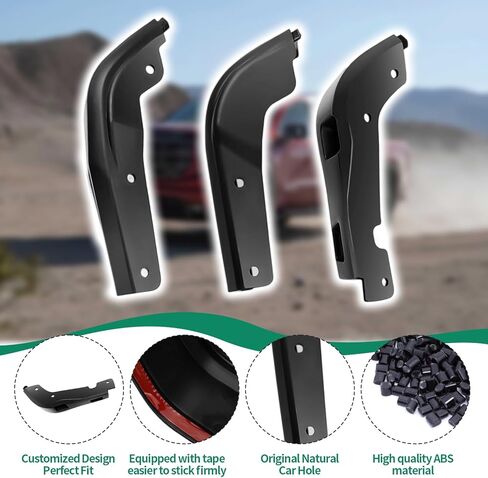 طقم رفرف الطين الأمامي والخلفي بدون حفر متوافق مع 2019-2025 جي إم سي سييرا 1500، أغطية سبلاش شيلد لإزالة الإطارات والحماية من جميع الأحوال الجوية in Kuwait