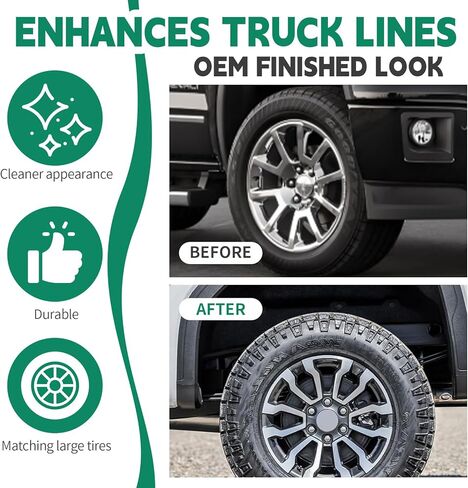 طقم رفرف الطين الأمامي والخلفي بدون حفر متوافق مع 2019-2025 جي إم سي سييرا 1500، أغطية سبلاش شيلد لإزالة الإطارات والحماية من جميع الأحوال الجوية in Kuwait