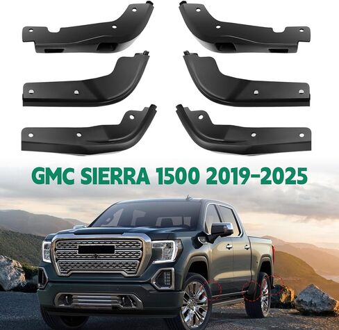طقم رفرف الطين الأمامي والخلفي بدون حفر متوافق مع 2019-2025 جي إم سي سييرا 1500، أغطية سبلاش شيلد لإزالة الإطارات والحماية من جميع الأحوال الجوية in Kuwait