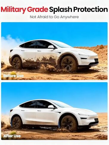 لا توجد لوحات طين الحفر لـ 2019-2024 Tesla Model Y، 4 قطع من واقيات الرذاذ باللون الأسود غير اللامع على طراز OEM، طلاء شديد التحمل وحماية الجسم في جميع الأحوال الجوية، زخارف مخصصة قياسية/طويلة المدى/أداء AWD/RWD in Kuwait