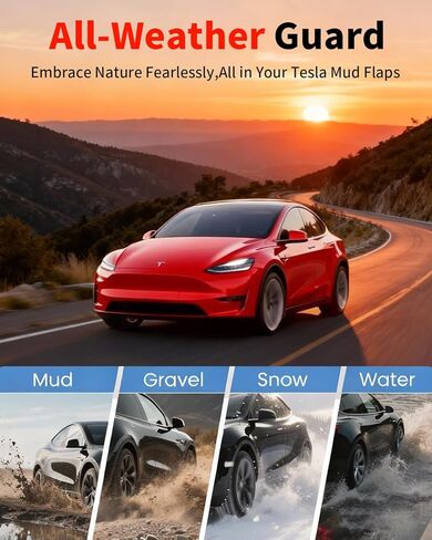 لا توجد لوحات طين الحفر لـ 2019-2024 Tesla Model Y، 4 قطع من واقيات الرذاذ باللون الأسود غير اللامع على طراز OEM، طلاء شديد التحمل وحماية الجسم في جميع الأحوال الجوية، زخارف مخصصة قياسية/طويلة المدى/أداء AWD/RWD in Kuwait