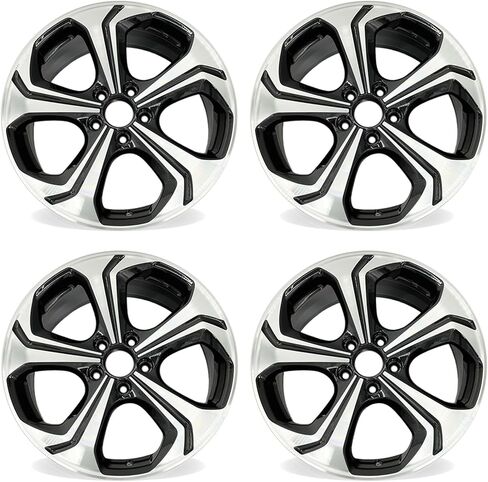 مجموعة من 4 عجلات سوداء مُشكَّلة مقاس 18 بوصة مقاس 18X7.5 لحافة بديلة بتصميم Honda Civic OEM لعام 2014 2015 in Saudi Arabia