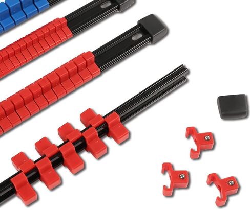 G-PLUS ABS منظم المقبس القابل للتركيب حامل السكك الحديدية 6 قطع ABS المقبس المنظم مقبس القيادة 1/4 بوصة × 16 مقطعًا 3/8 بوصة × 15 مقطعًا 1/2 بوصة × 12 حوامل السكك الحديدية شديدة التحمل in Saudi Arabia