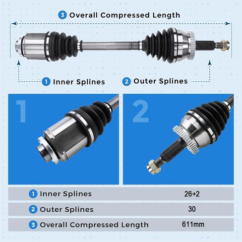 Front Right Passenger Side CV Axle Shaft Assembly for 2007-2009 Hyundai Santa Fe 2.7L 2007-2008 Santa Fe 3.3L 2007-2009 Veracruz in Saudi Arabia