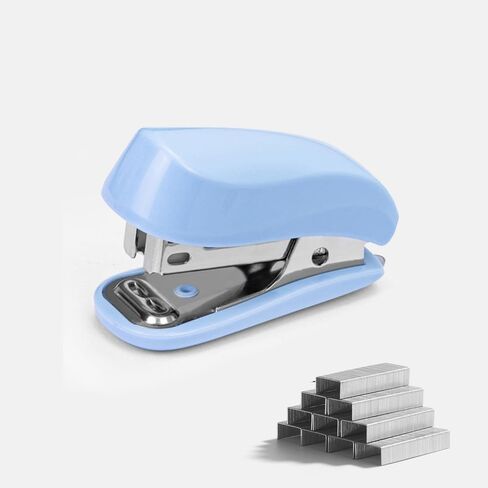 Blue Mini Stapler Set - Compact Desk Stapler with Staples for School, Office & Home, Practical Gift (Blue) in Saudi Arabia