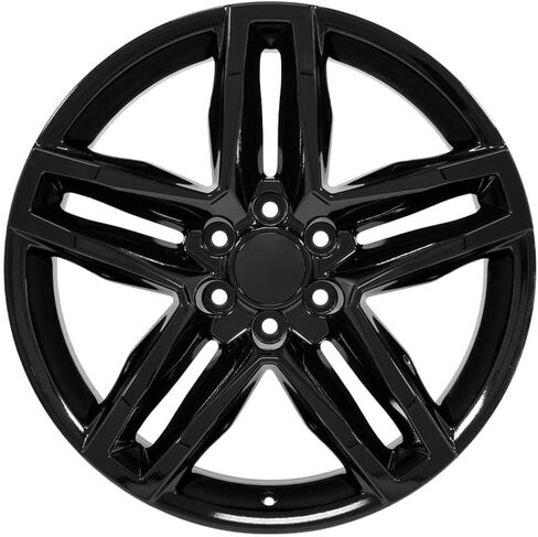 إطارات وإطارات OE Wheels CV34 مقاس 22 بوصة تناسب Silverado 1500 Trail Boss Style 6x139.7 22x9 أسود لامع - هولاندر 5911 - TS-37 AT 285/45-22 (مجموعة من 4) in Saudi Arabia