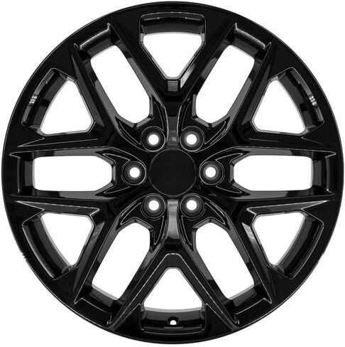 OE Wheels CV62 22 Inch Rims and Tires Fit Silverado 1500 Style 6x139.7 22x9 Gloss Black - Hollander 14078 - TS-37 AT 285/45-22 (Set of 4) in Saudi Arabia