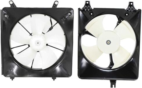 Replacement Radiator and A/C Condenser Cooling Fan Assembly Pair Set fits Honda Accord 2000-2001 4-Cyl 2.3L (Driver and Passenger Side) in Saudi Arabia