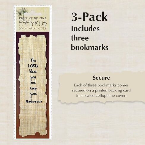 Papyrus Religious Bookmark - “The Lord Bless You and Keep You" - Christian Bible Verse Bookmark - Inspirational Religious Gift for Men & Women (3-Pack) in Saudi Arabia