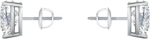 1 Carat Heart Shape Lab Grown Diamond Stud Earrings in 14K White Gold | Screw Back Setting | Sparkling Fine Jewelry Gift for Women in Saudi Arabia