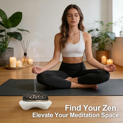 حامل بخور سيراميك من رماد العشب، مبخرة لوحة للتأمل واليوجا والمنتجعات الصحية كهدية لديكور المنزل in Kuwait