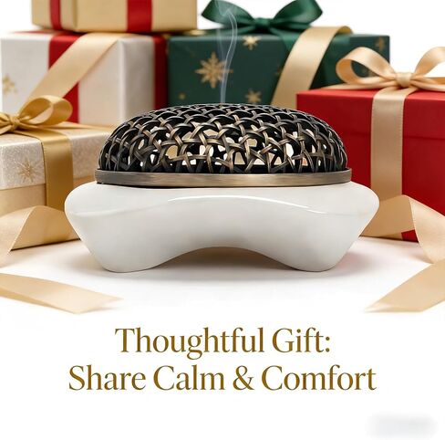 حامل بخور سيراميك من رماد العشب، مبخرة لوحة للتأمل واليوجا والمنتجعات الصحية كهدية لديكور المنزل in Kuwait