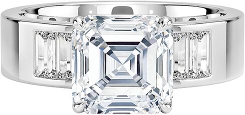 2 CT Moissanite Engagement Ring for Women, Baguette Channel Setting, Handmade Custom Ring in E-F colorless, VVS1-VVS2 clarity 925 Sterling Silver or 10K 14K 18K Gold, Wedding Promise Christmas Gift for Her in Saudi Arabia