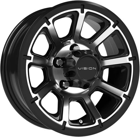 Vision 353 Turbine Trailer 14x5.5 5x4.5" +0mm Black/Machined Wheel Rim 14" Inch 353VTH4565GBMF0 in Saudi Arabia