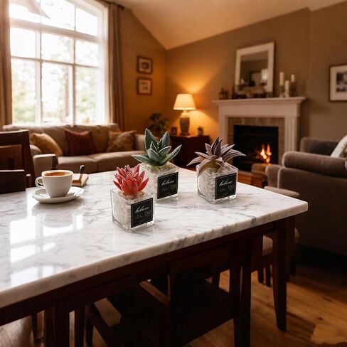 3 عبوات من النباتات المزيفة، نباتات خضراء صناعية صغيرة، نباتات صناعية في أوعية زجاجية، نباتات صناعية صغيرة لغرفة النوم وغرفة المعيشة الجمالية ورف المكتب وديكور الحمام in Kuwait