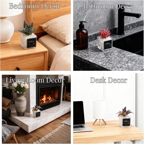 3 عبوات من النباتات المزيفة، نباتات خضراء صناعية صغيرة، نباتات صناعية في أوعية زجاجية، نباتات صناعية صغيرة لغرفة النوم وغرفة المعيشة الجمالية ورف المكتب وديكور الحمام in Kuwait