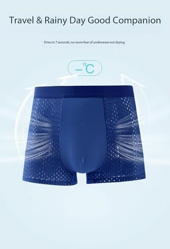 Men's Breathable Mesh Boxer Briefs, 4 Pack, ice silk mesh flat corner shorts for summer in Saudi Arabia