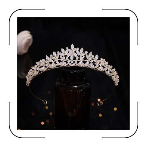 تيجان زفاف صغيرة من Aoligrace مكعبة فضية من الزركونيا للعروس وحفلات أعياد الميلاد وحفلات أعياد الميلاد والزهور والتيجان للأميرات للفتيات الحلوات 16 حفلة موسيقية وإكسسوارات الشعر in Kuwait