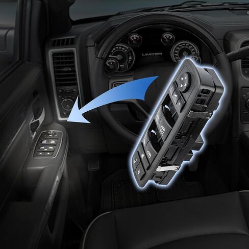 Obaee Power Window Switch Control Button Side Driver متوافق مع 2016-2018 Ram 1500 2500 3500، 2019-2021 Ram 1500 Classic، 2012 Chrysler 300، يستبدل 56046826AC، 56046826AD، 56046826AE in Saudi Arabia