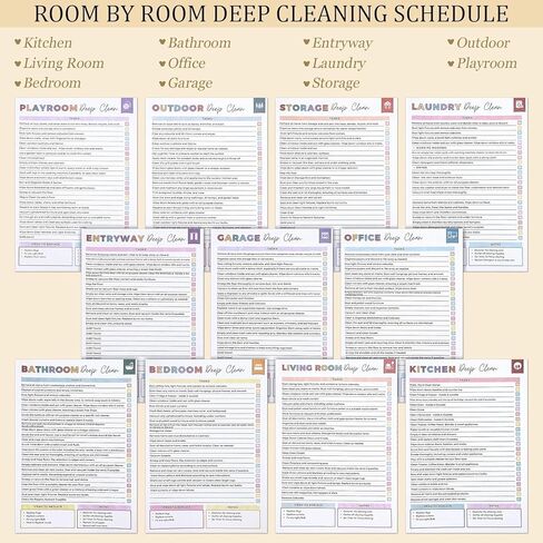 مخطط تنظيف ADHD، جدول التنظيف ومنظم قائمة المراجعة، مخطط تنظيف وتنظيم منزلي يومي أسبوعي شهري للبالغين والنساء والمراهقين in Kuwait