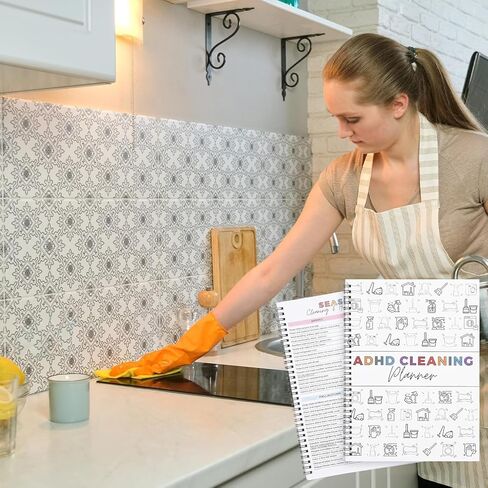 مخطط تنظيف ADHD، جدول التنظيف ومنظم قائمة المراجعة، مخطط تنظيف وتنظيم منزلي يومي أسبوعي شهري للبالغين والنساء والمراهقين in Kuwait