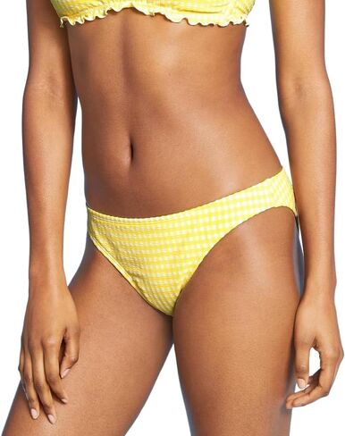Women's Juniors Textured Cheeky Bikini Bottom - (as1, Alpha, m, Regular, Regular, Yellow) in Saudi Arabia