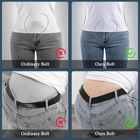 JASGOOD Women No Show Stretch Belt Flat Buckle Elastic Web Belt for Jeans in Saudi Arabia