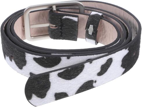 Pu Leather Belt Cows Pattern Imitation Horse Hair Fashionable Waist Belt in Saudi Arabia